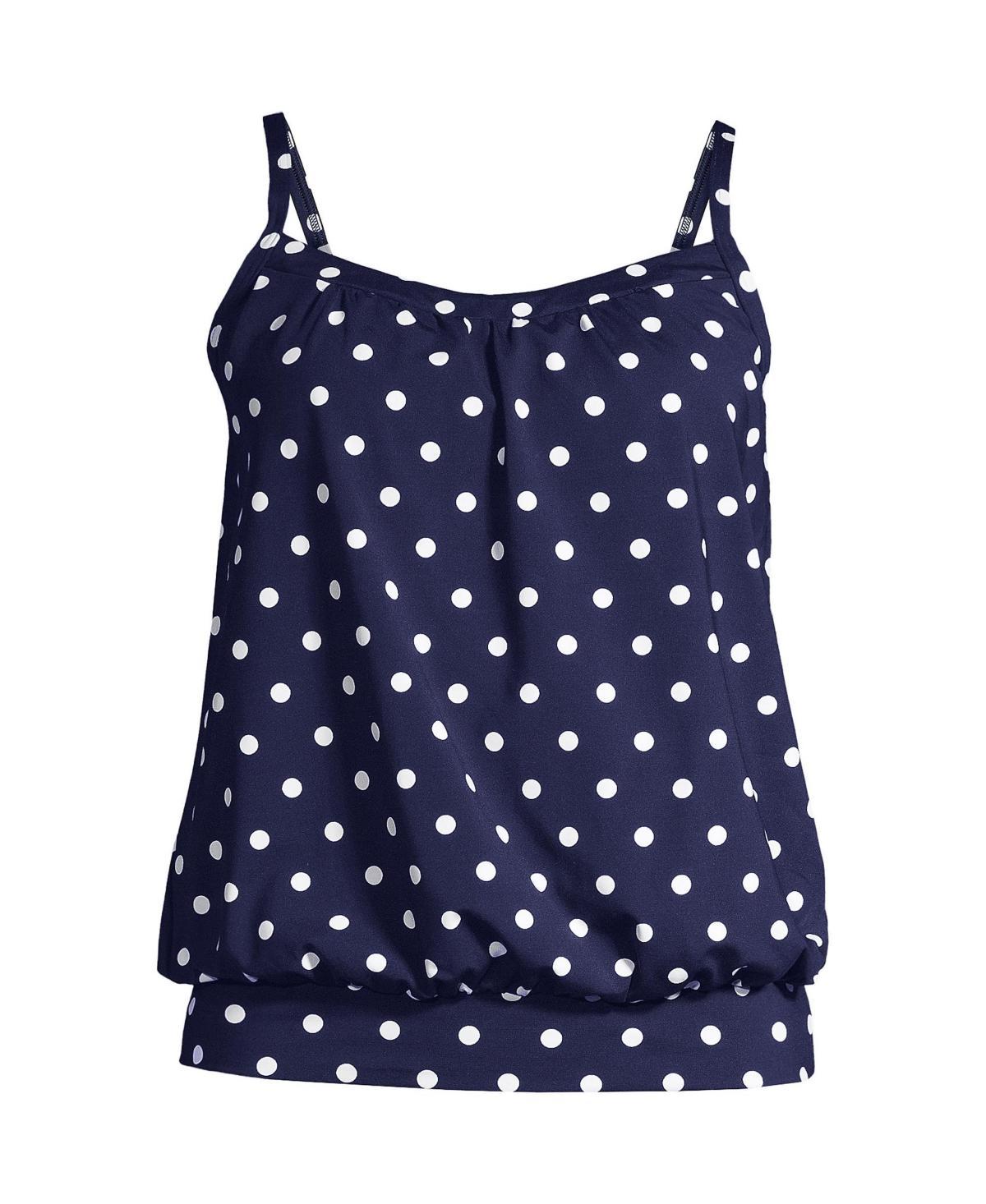 Women's Lands' End UPF 50 Blouson Tankini Swimsuit Top, Size: 6, Black Product Image