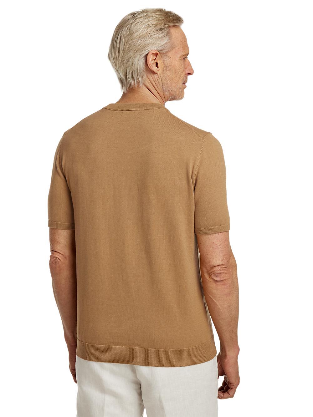 Supima Cotton Crew Neck Sweater - Light Brown Product Image