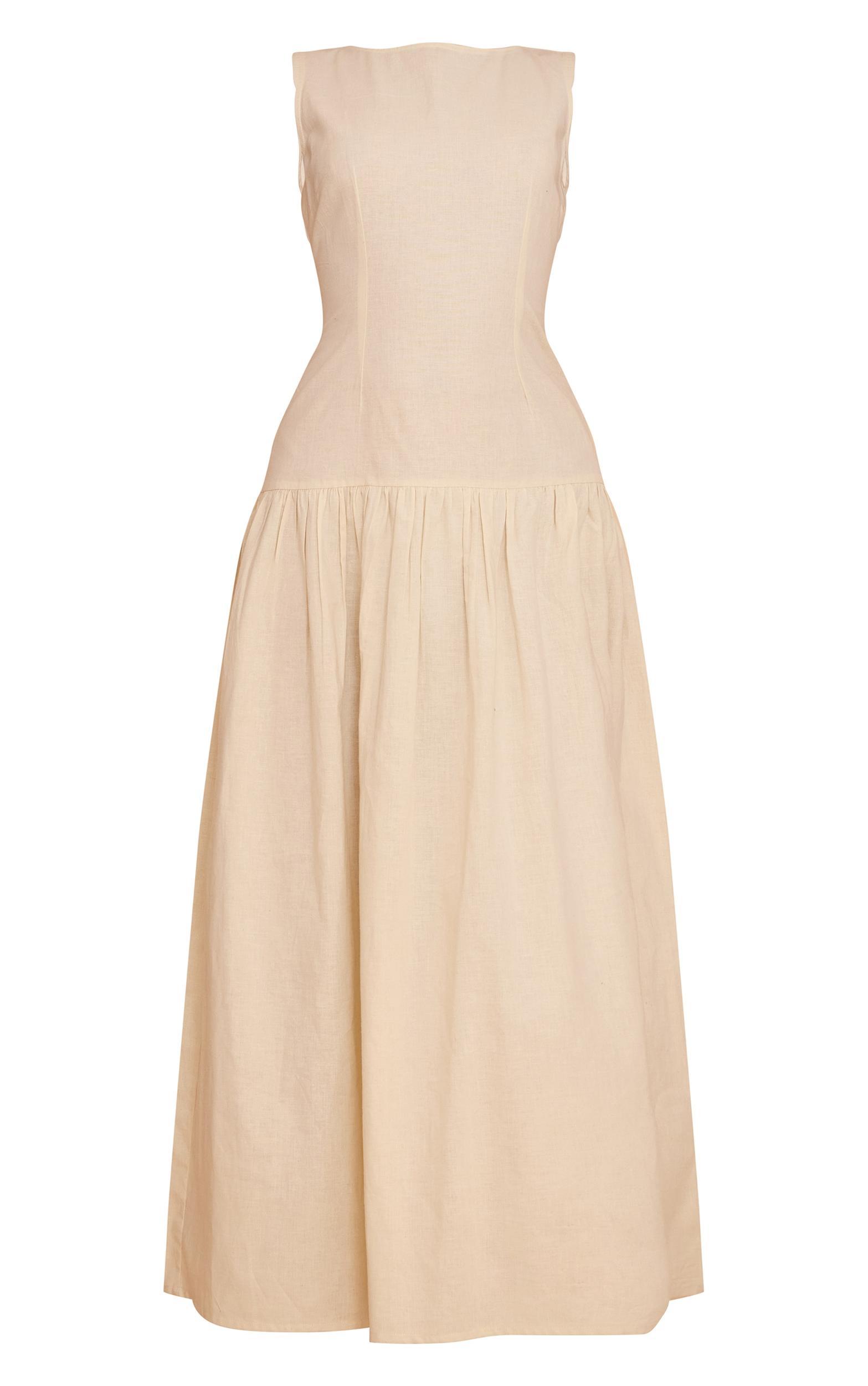 Butter Yellow Drop Waist Maxi Dress Product Image