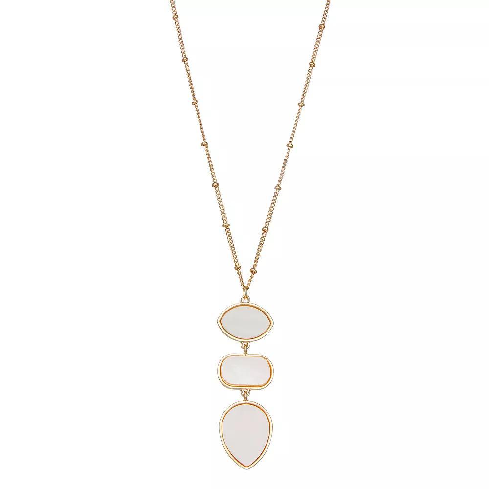Emberly Gold Tone Shell Long Pendant Necklace, Women's, None Product Image