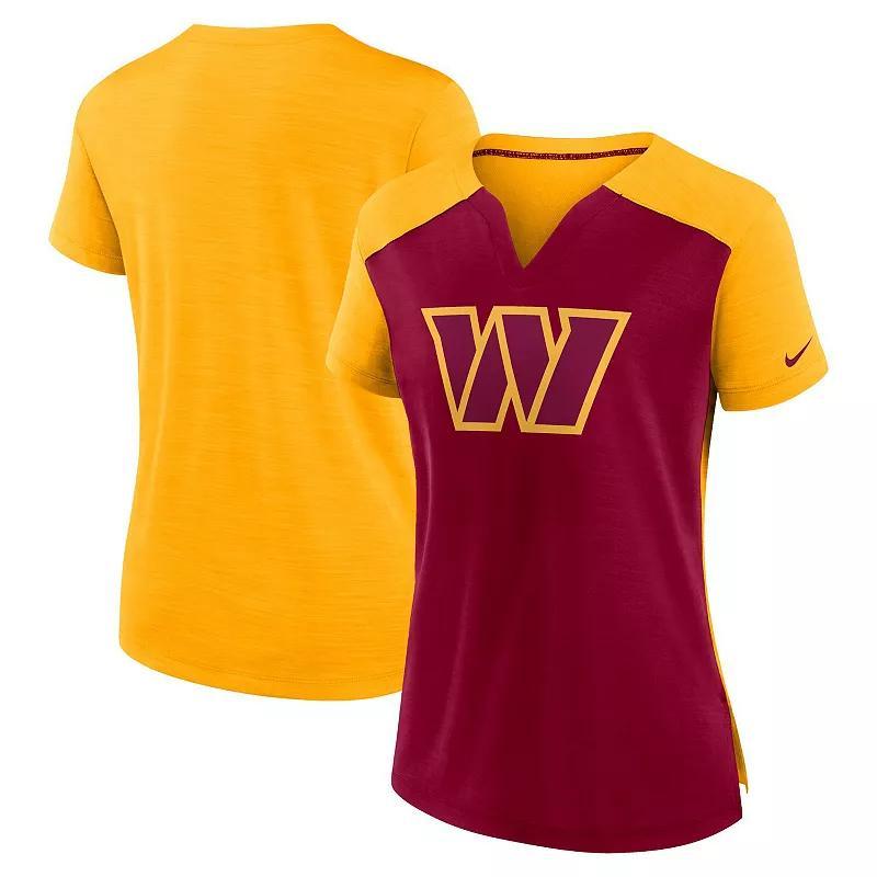 Women's Nike Burgundy/Gold Washington Commanders Impact Exceed Performance Notch Neck T-Shirt, Size: Small, Wft Med Re Product Image