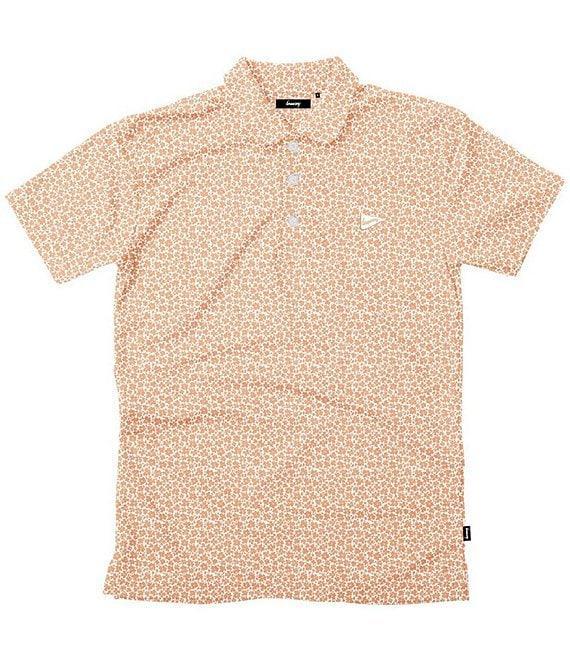 Breezy Golf Vintage Flowers Short Sleeve Polo Shirt Product Image