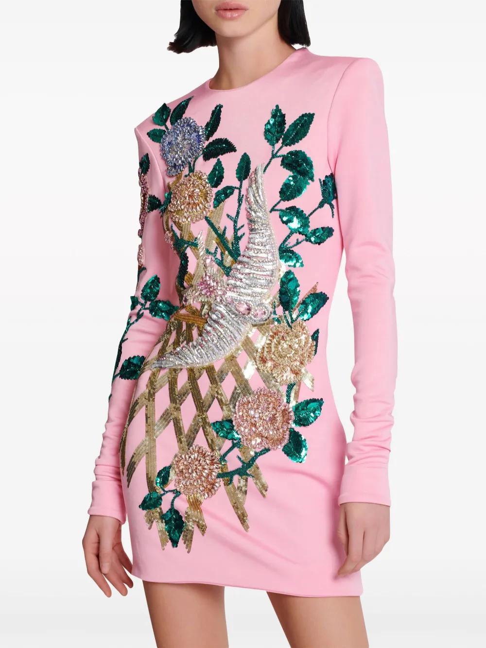 long-sleeved sequinned minidress Product Image