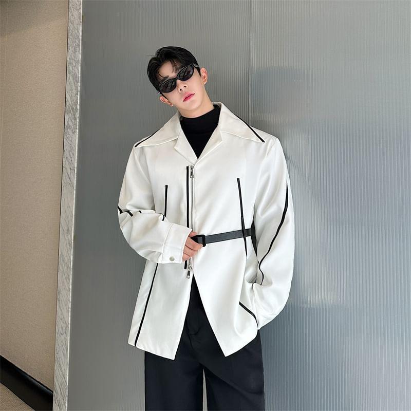 Collared Zip-Up Blazer Product Image
