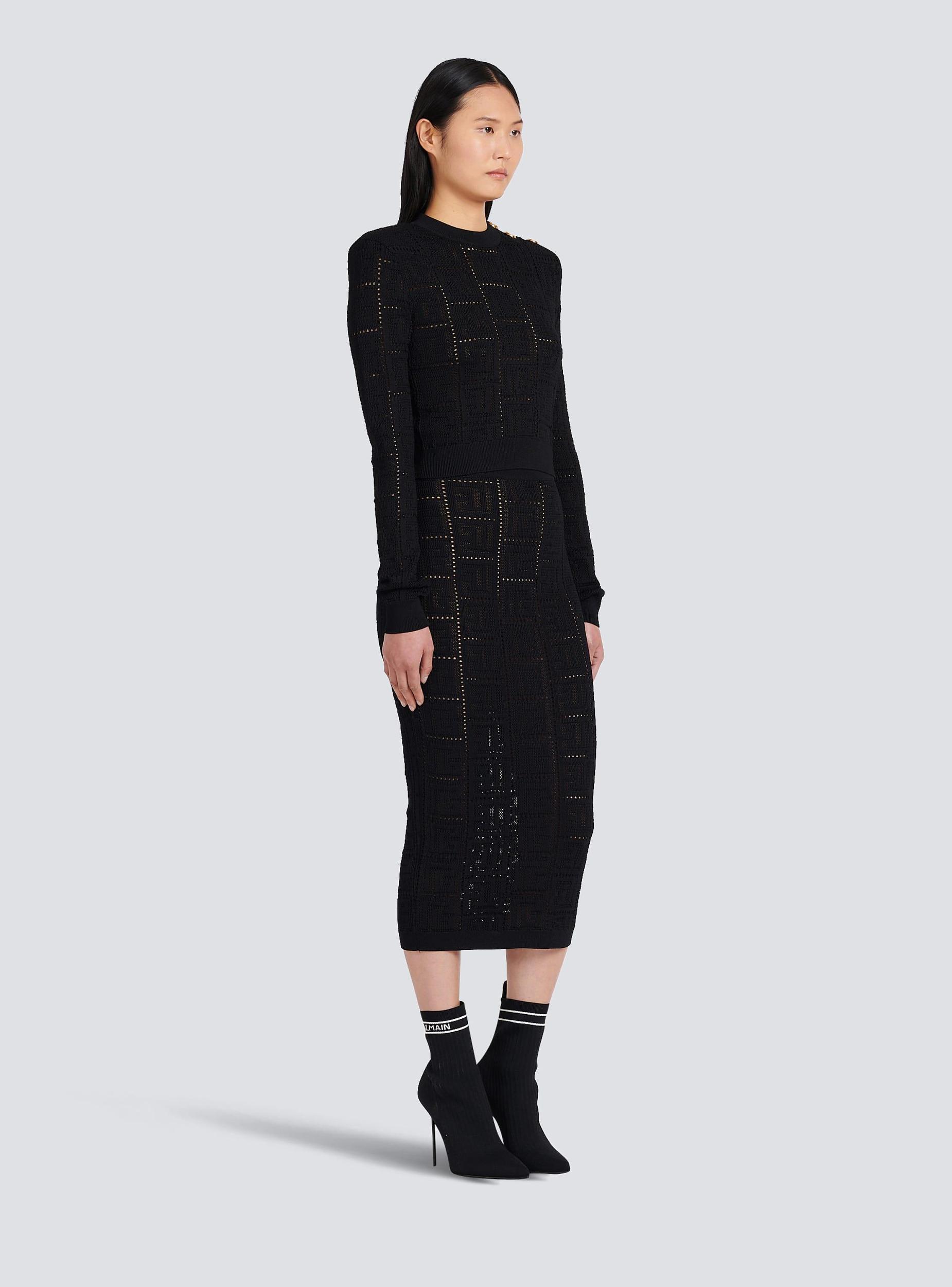Cropped eco-designed sweater with Balmain monogram Product Image