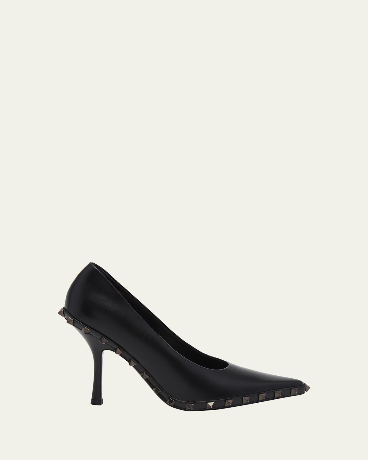 Rockstud Leather Stiletto Pumps Product Image