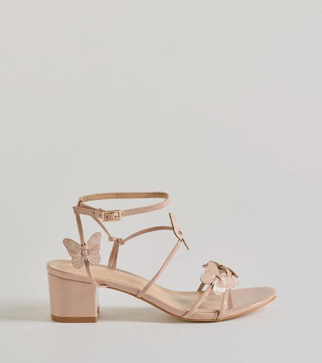 Feeling Fly Butterfly Patent Block Heels Product Image