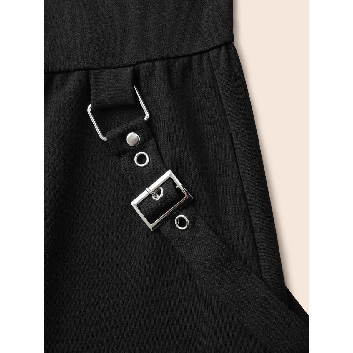 Plus Size Gothic Knit Faux Two Piece Dress Black Women Cocktail See through Party Curvy Bloomchic 28/5X Product Image