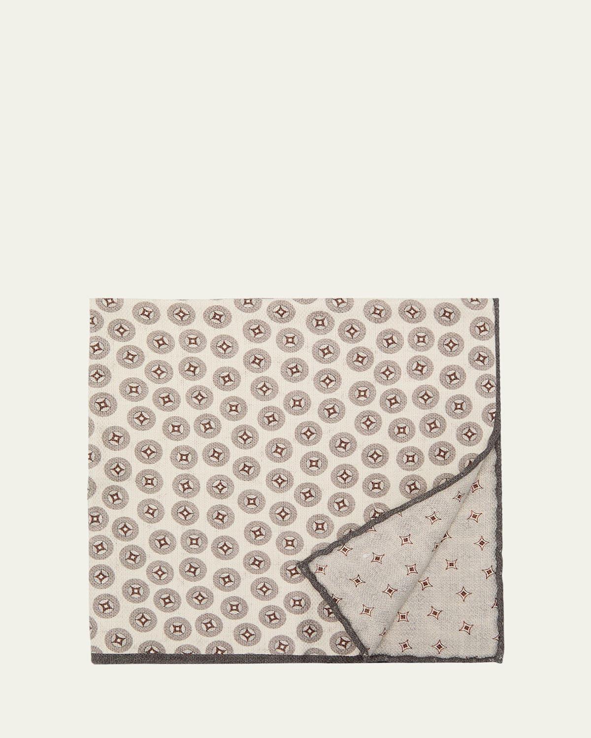 Mens Geometric Design Silk Pocket Square Product Image