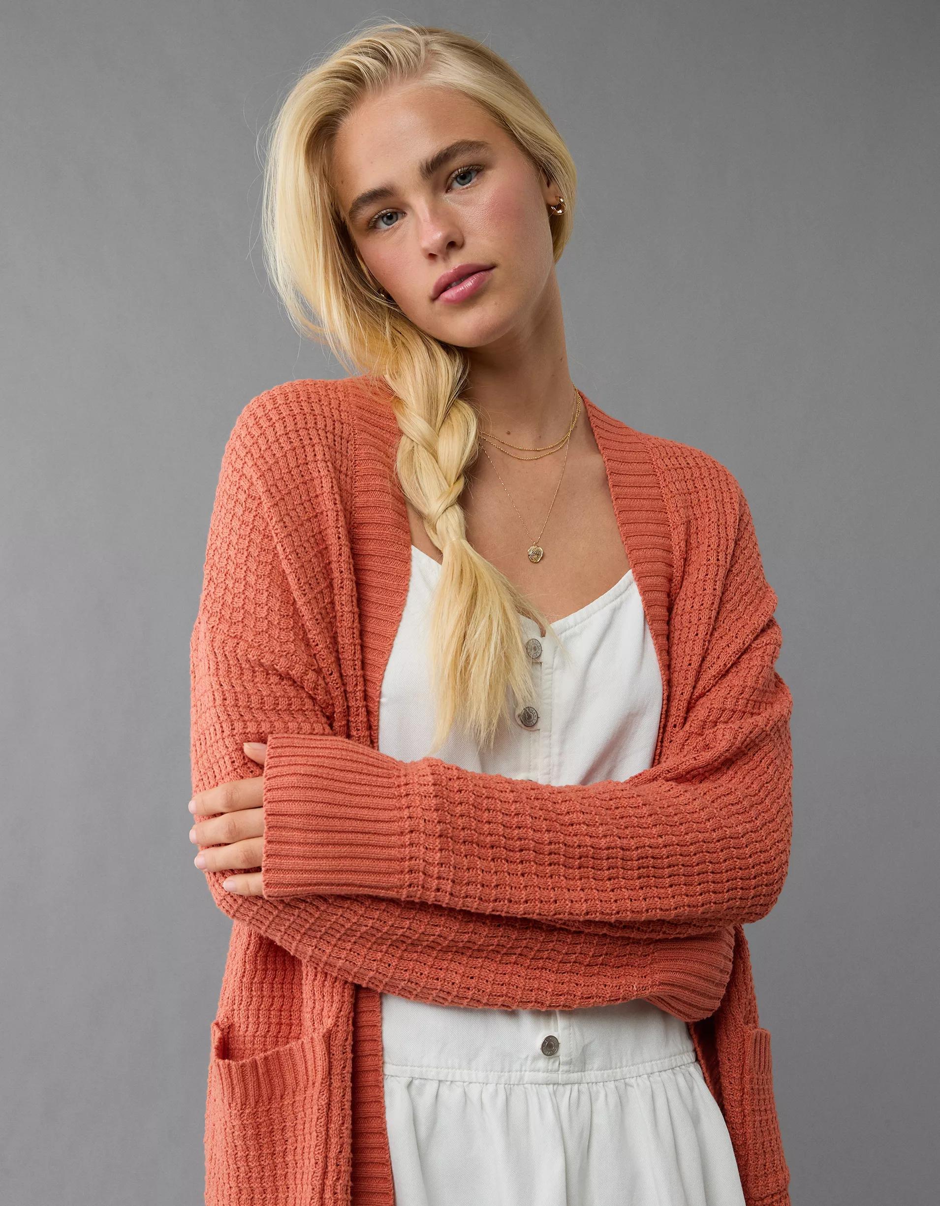 AE Open Knit Cardigan Product Image