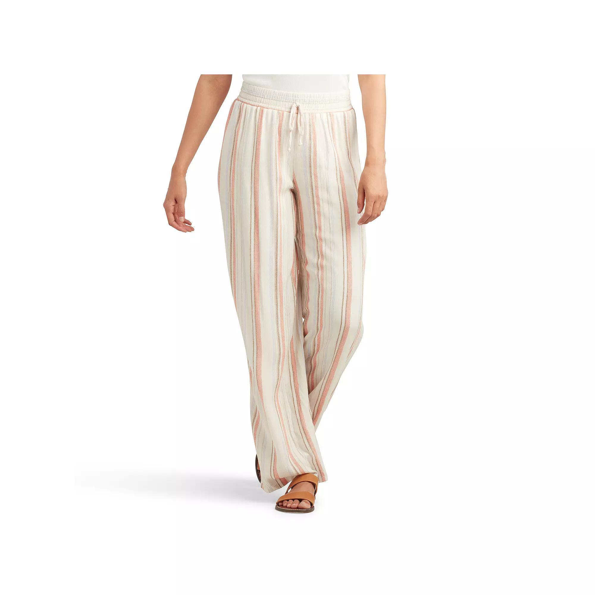 Women's AB Studio Pull-On Elastic Waist Pants, Size: XL, B Pink Stripe Product Image