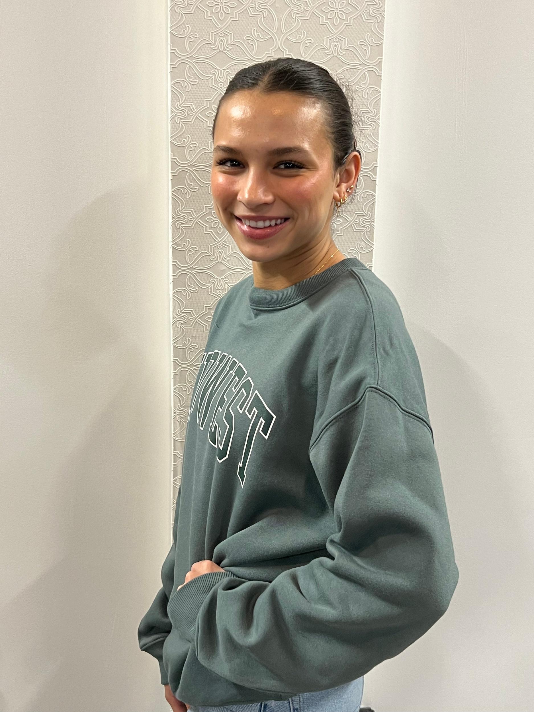 Midwest Printed Fleece Round Neck Sweatshirts Female Product Image