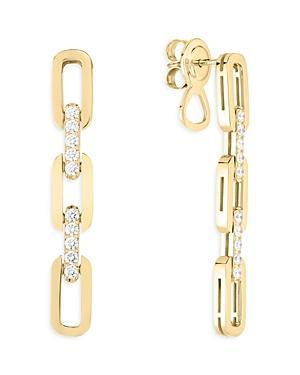 Roberto Coin 18K Yellow Gold Navarra Diamond Triple Link Drop Earrings Product Image