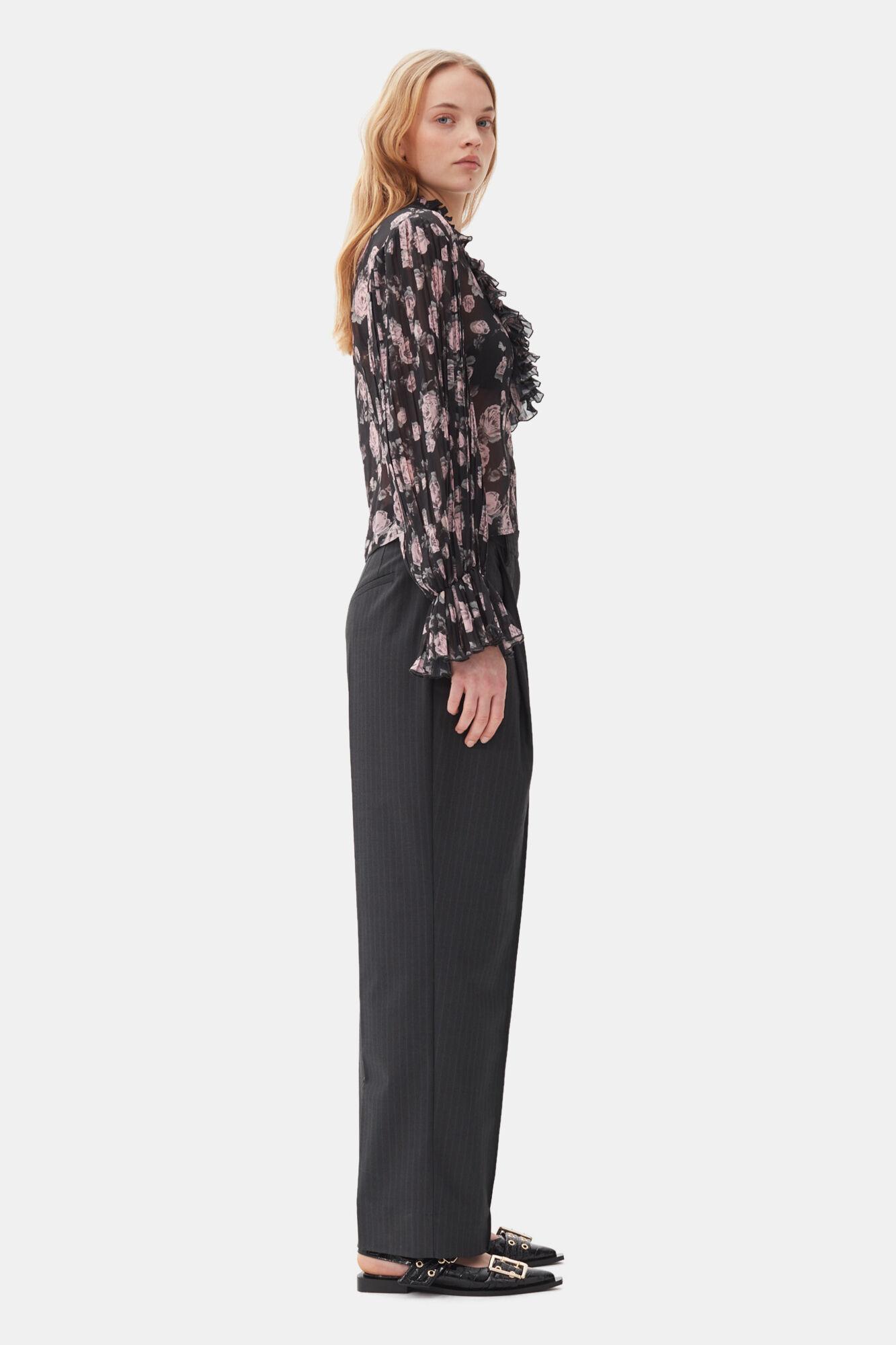 Floral Printed Pleated Georgette Blouse Product Image