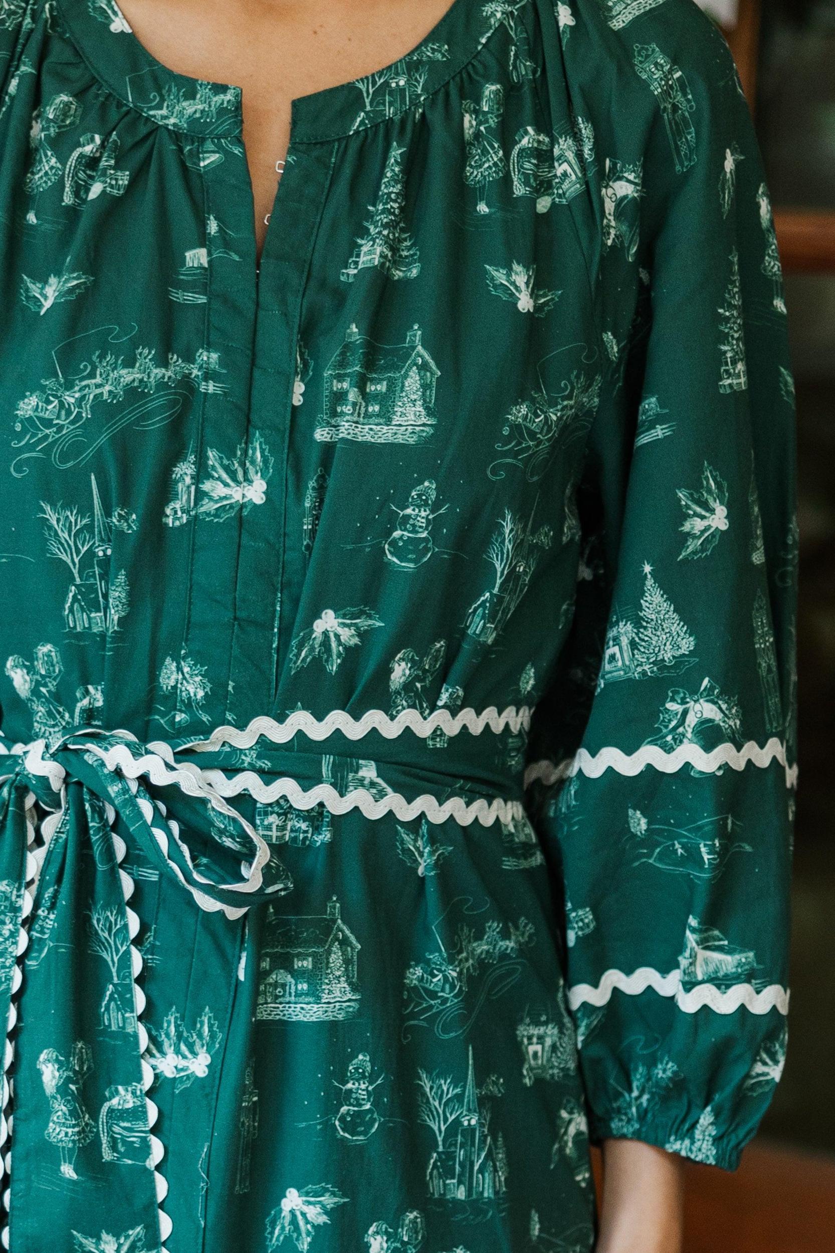 All Good Things Emerald Toile Midi Dress Female Product Image