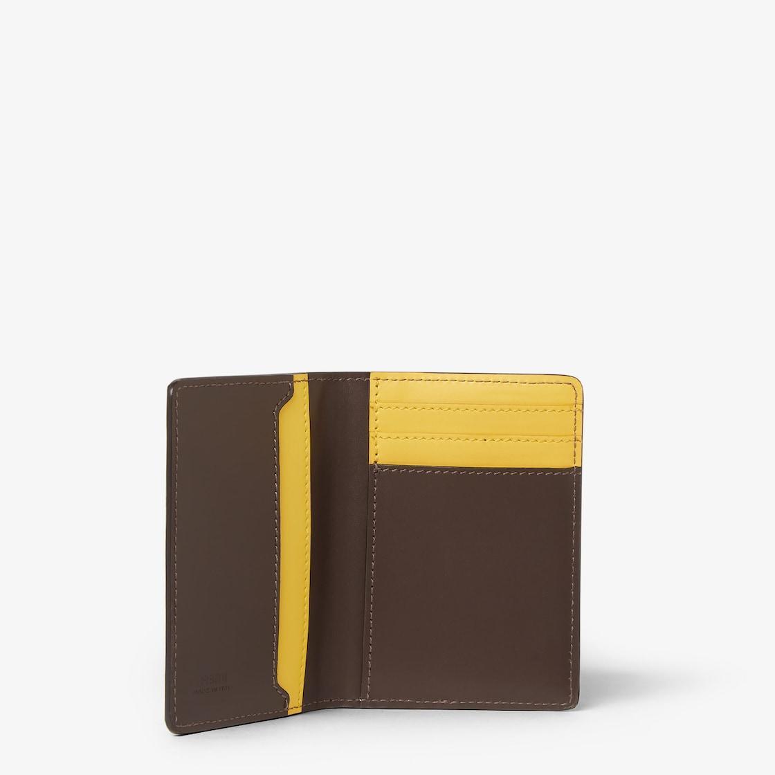 Fendi Shadow Card Holder Brown leather cardholder Product Image