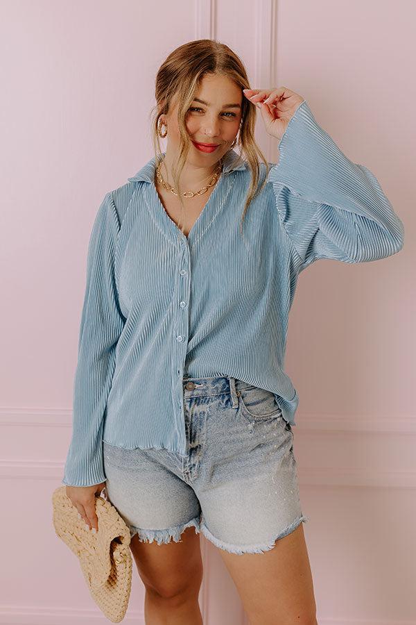 Keen On You Pleated Button Up Product Image