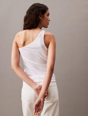 Cotton Contour Rib One Shoulder Top Product Image