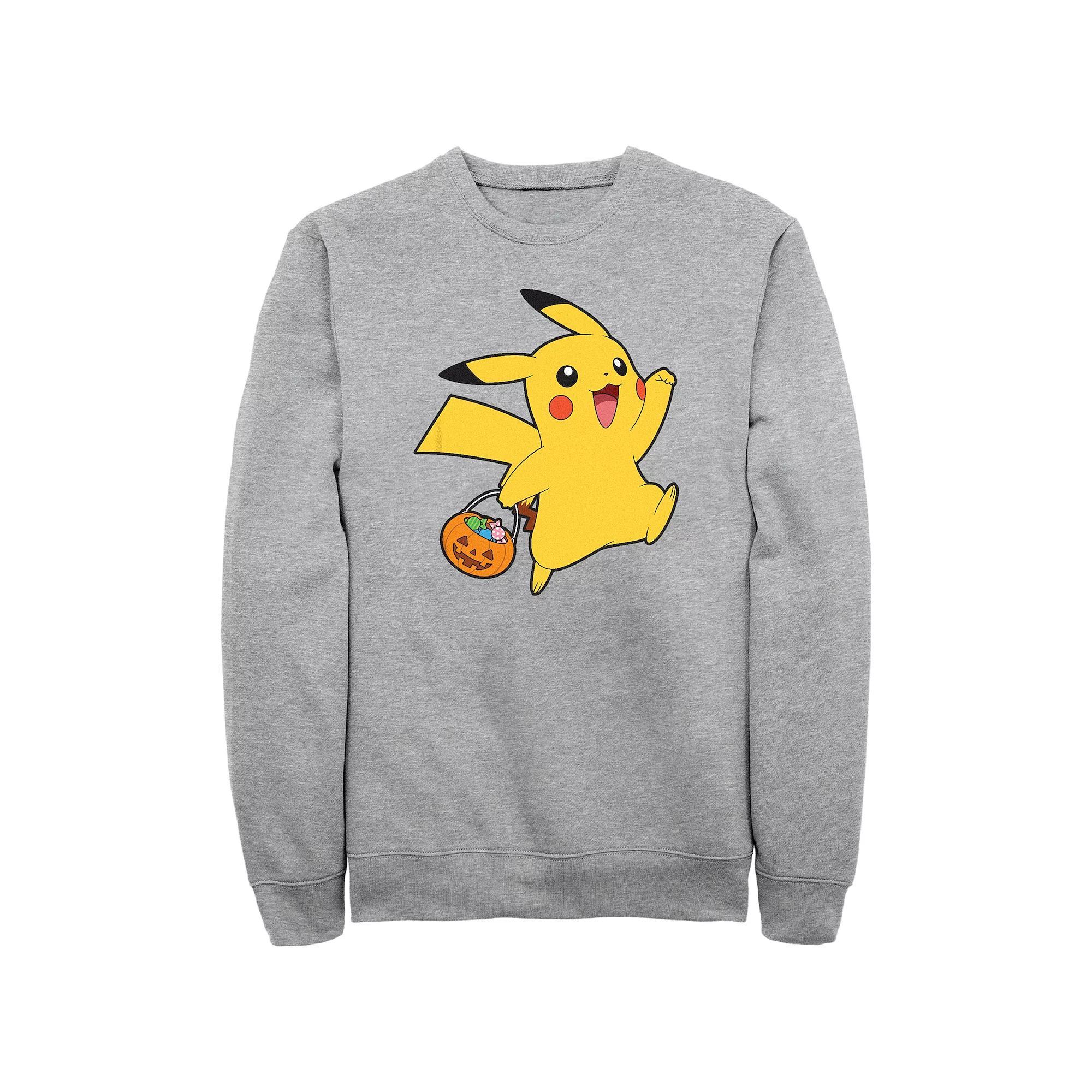 Men's Pokemon Pikachu Trick Or Treating Graphic Fleece, Size: XXL Tall, Athletic Grey Product Image