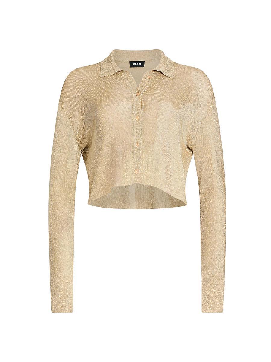 Womens Jessa Metallic Knit Top Product Image
