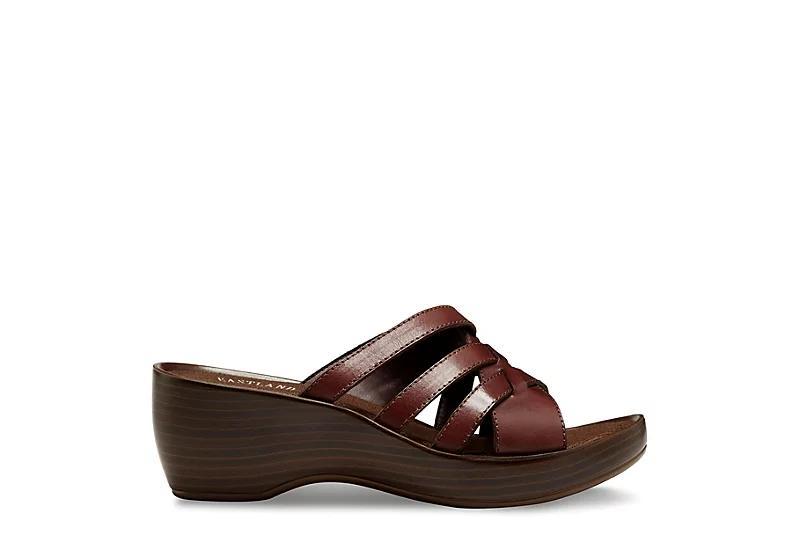 Eastland Poppy Womens Leather Slide Wedge Sandals Product Image