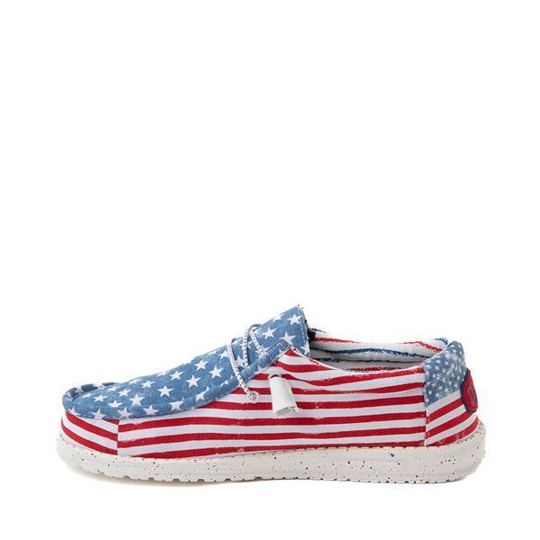 HEYDUDE Mens Wally - Shoes Red/White/Blue Product Image