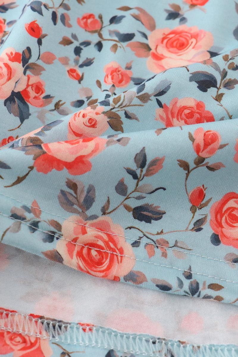 Blue floral smocked dress Product Image
