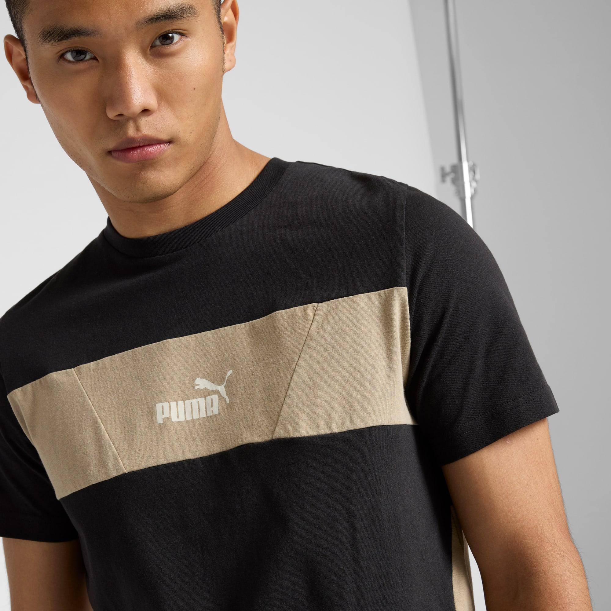 PUMA Power Men's Colorblock T-Shirt in Grey Skies Product Image
