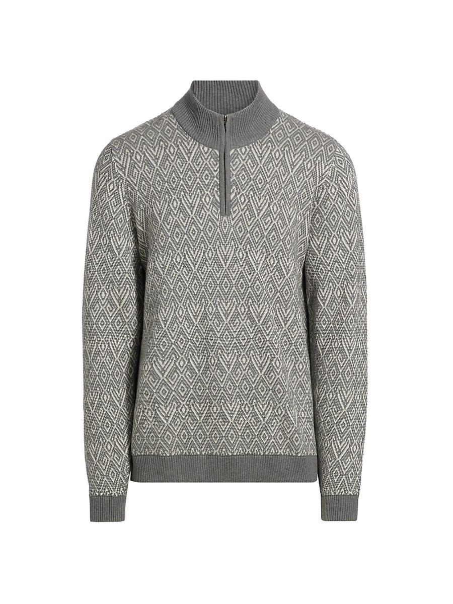 Mens COLLECTION Diamond-Print Quarter-Zip Product Image
