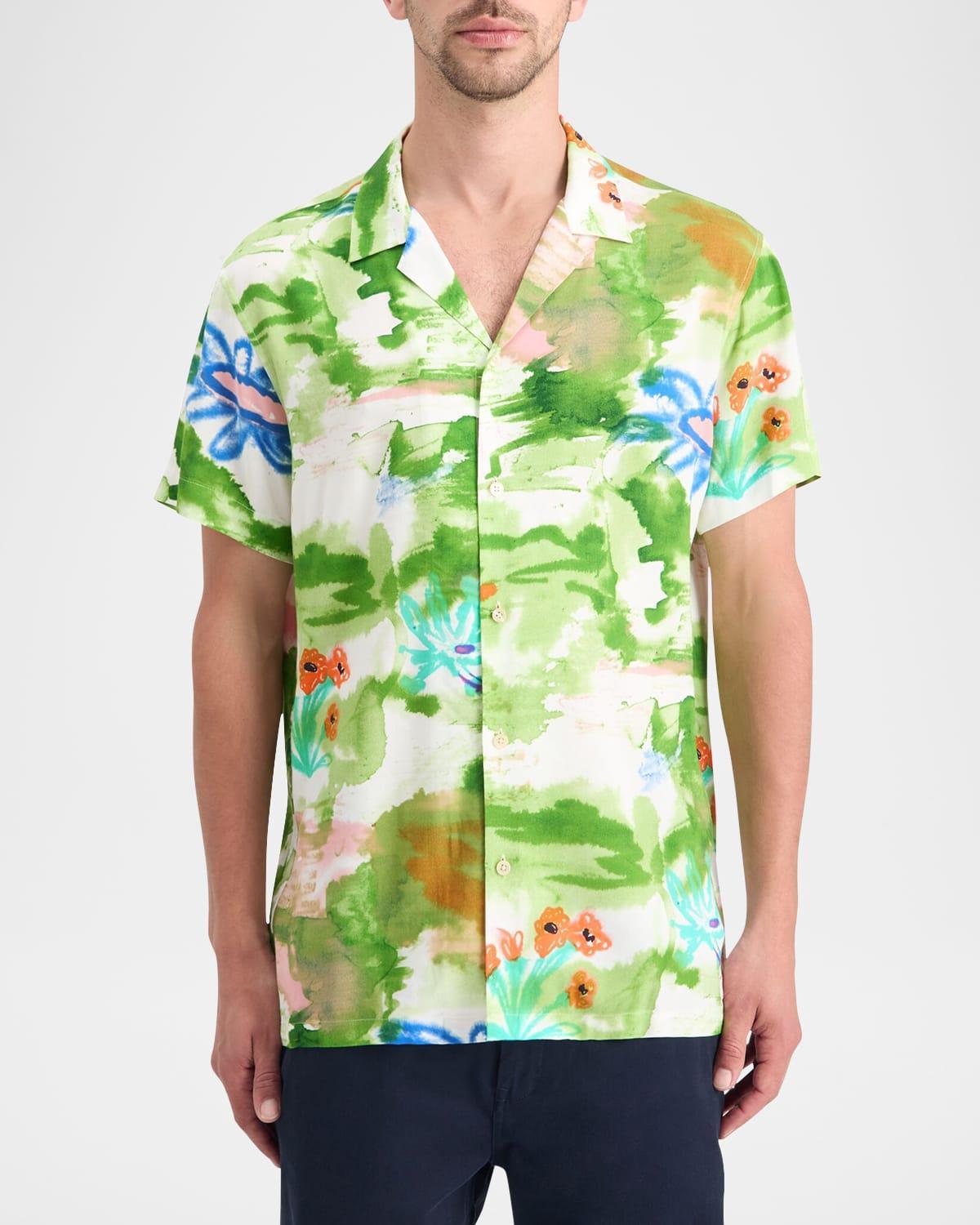 Men's Allover-Print Camp Shirt Product Image