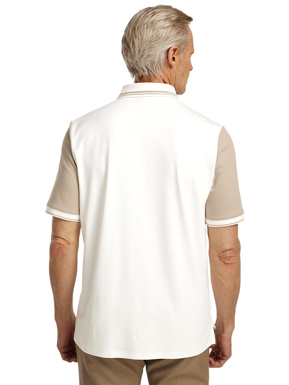 Cotton Three Button Polo - White Product Image