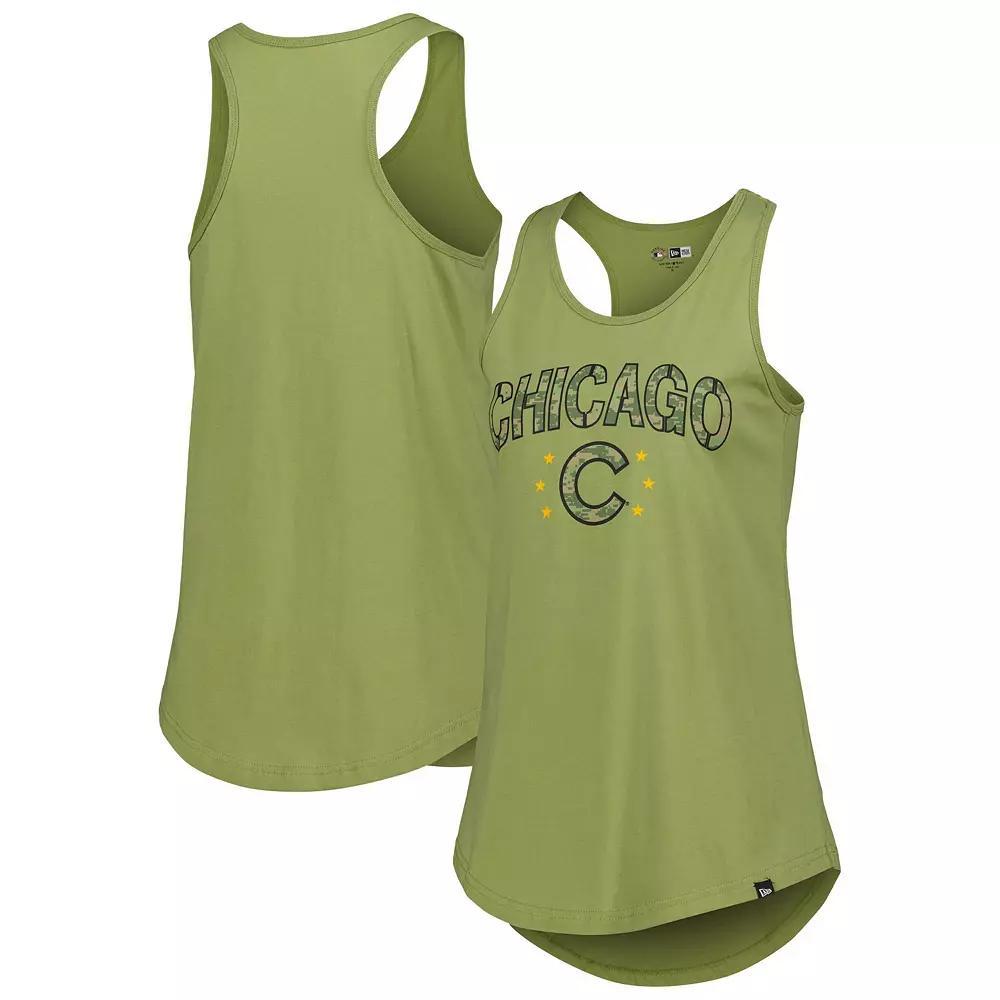Women's New Era Olive Milwaukee Brewers Armed Forces Day Tank Top, Size: Small, Team Product Image
