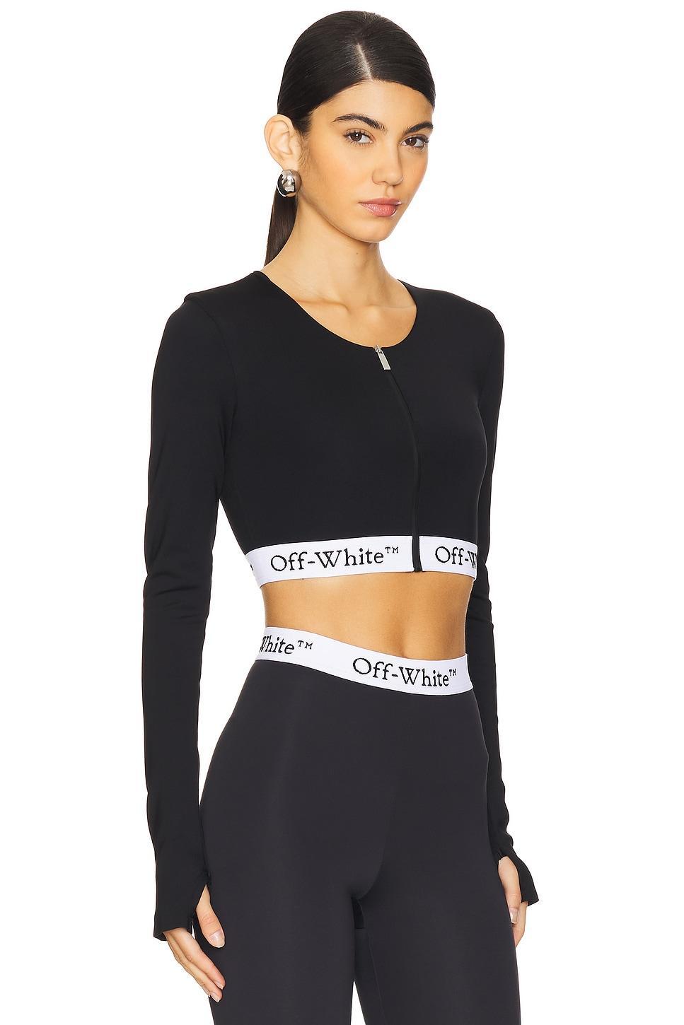Logoband Zipped Crop Top OFF-WHITE Product Image