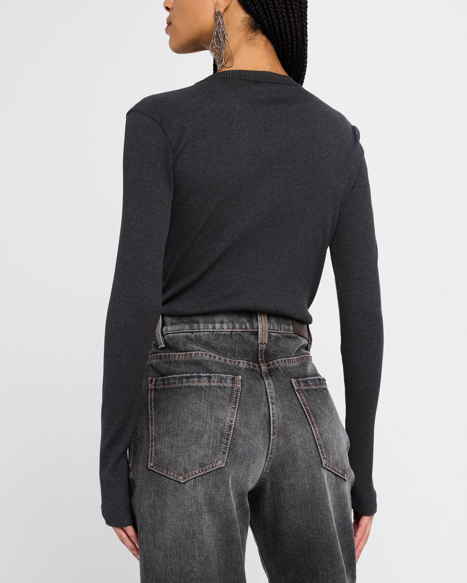 Pailette Embroidered Ribbed T-Shirt Product Image