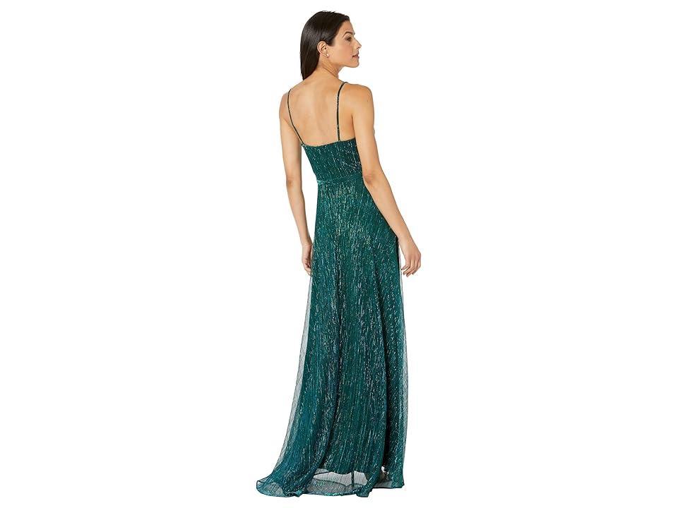 Betsy & Adam Long Metallic Knit Dress (Jade) Women's Dress Product Image