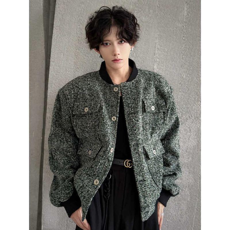 Crew Neck Tweed Jacket Product Image