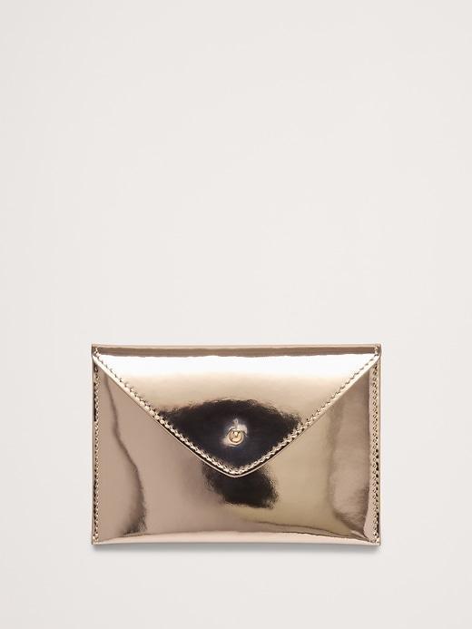 Snake-Print Leather Mini Envelope Pouch Product Image