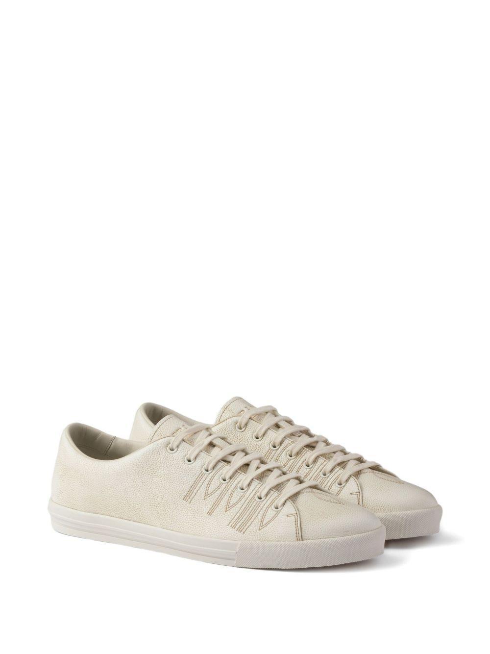distressed leather sneakers Product Image