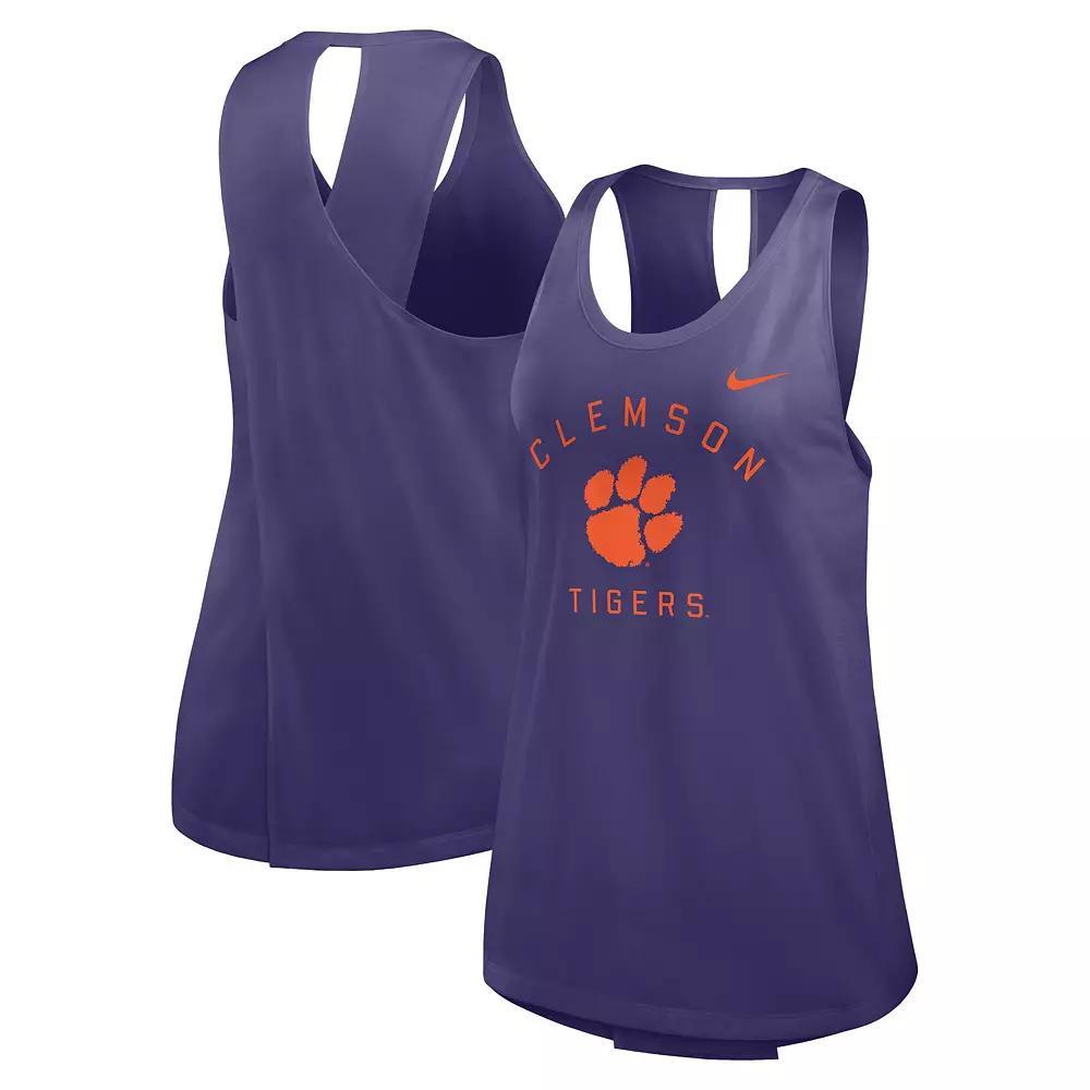Women's Nike Purple Clemson Tigers Primetime Open Back Tank Top, Size: XL Product Image