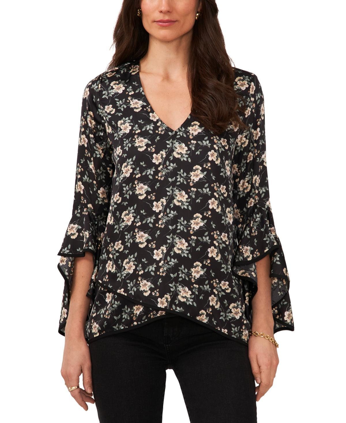 Vince Camuto V-Neck Blouse w/ Double Layer (Rich ) Women's Clothing Product Image