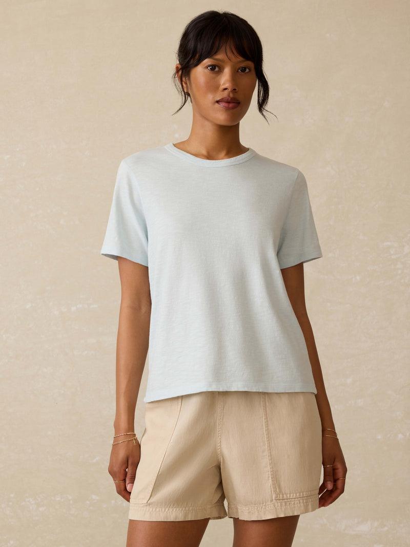 Sunwashed Regenerative Cotton Essential Tee - Sky Product Image