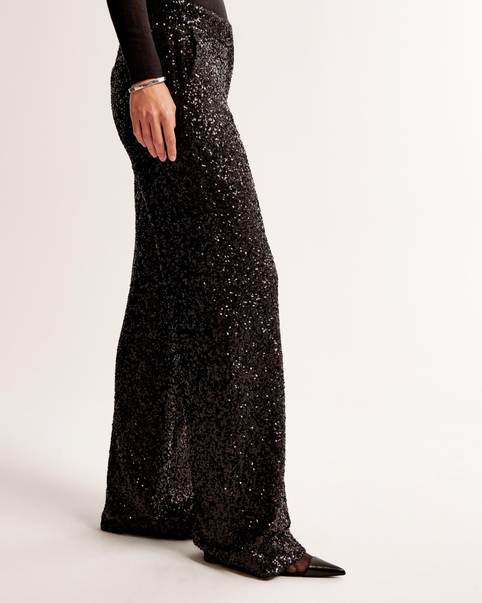 Low Rise Sequin Wide Leg Pant Product Image