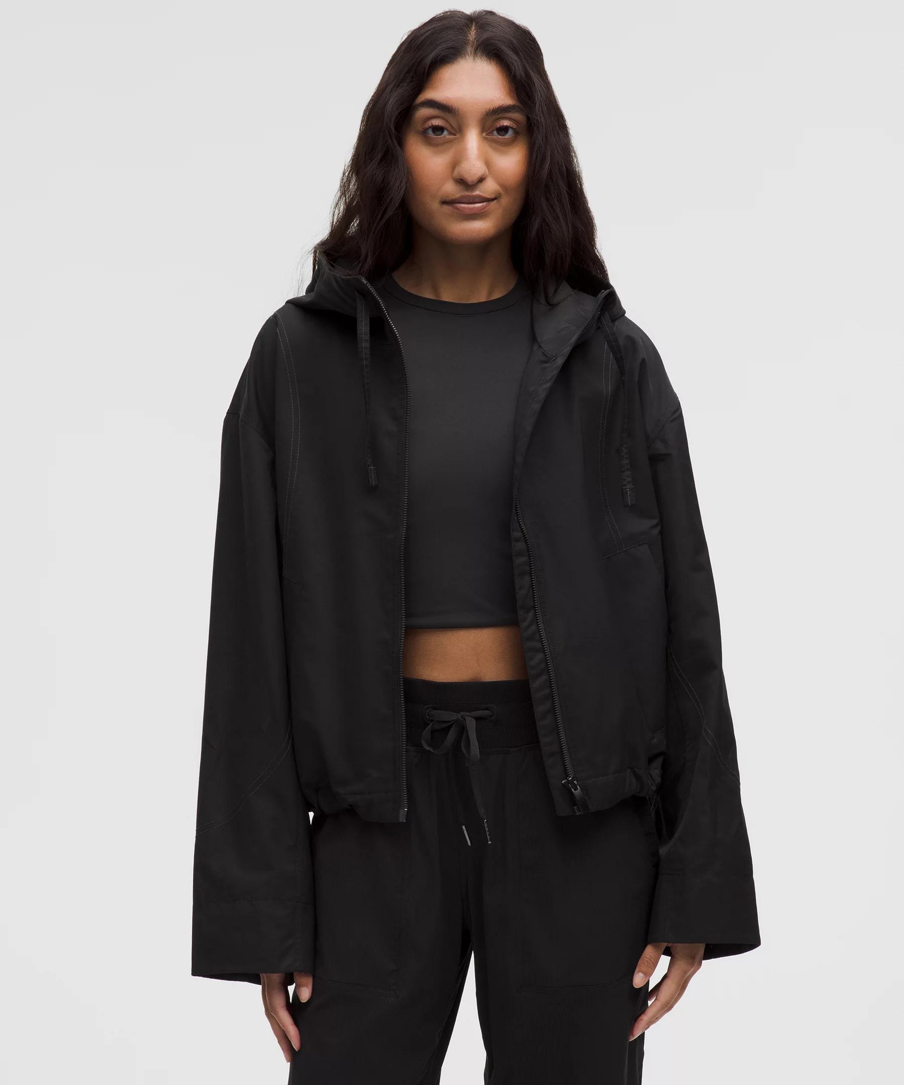 Water-Resistant Cropped Hooded Jacket Product Image