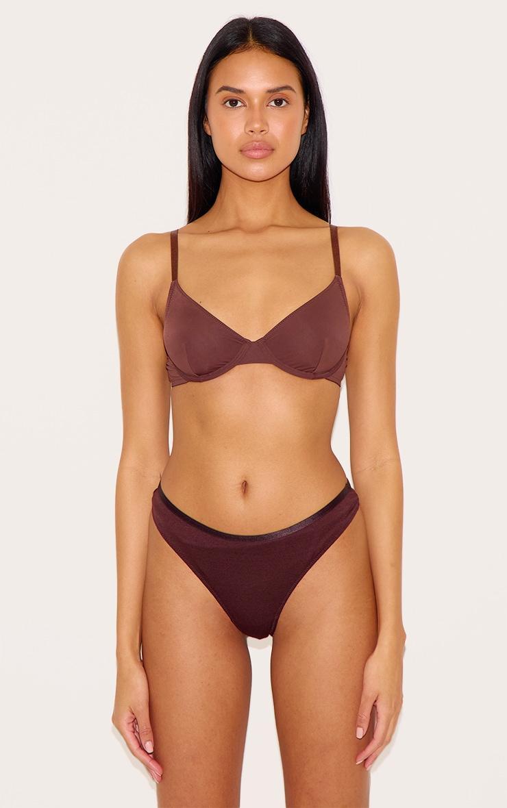 Brown Non Cupped Underwired Bra Product Image
