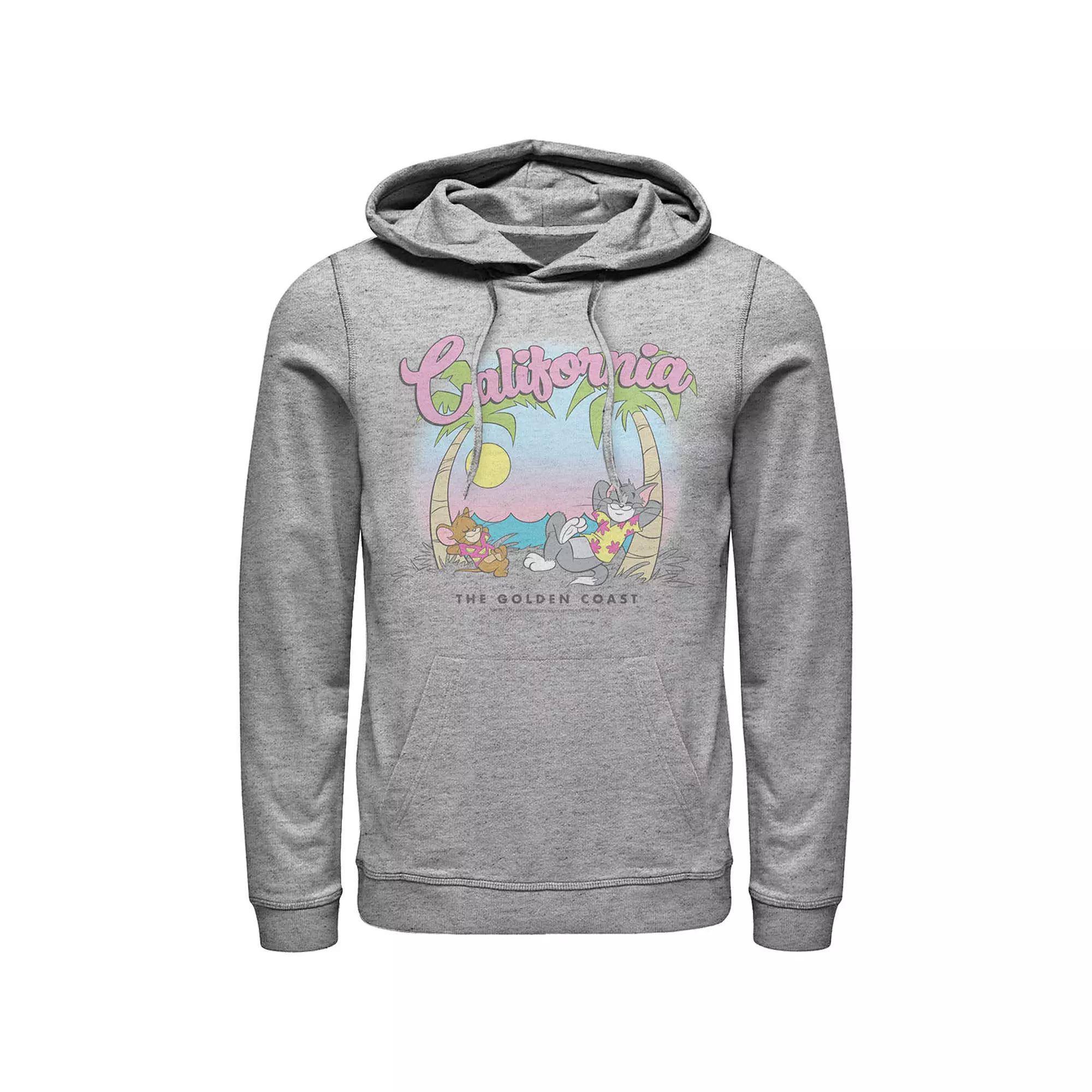 Men's Tom & Jerry California Golden Coast Sweatshirt, Size: XXL, Athletic Grey Product Image