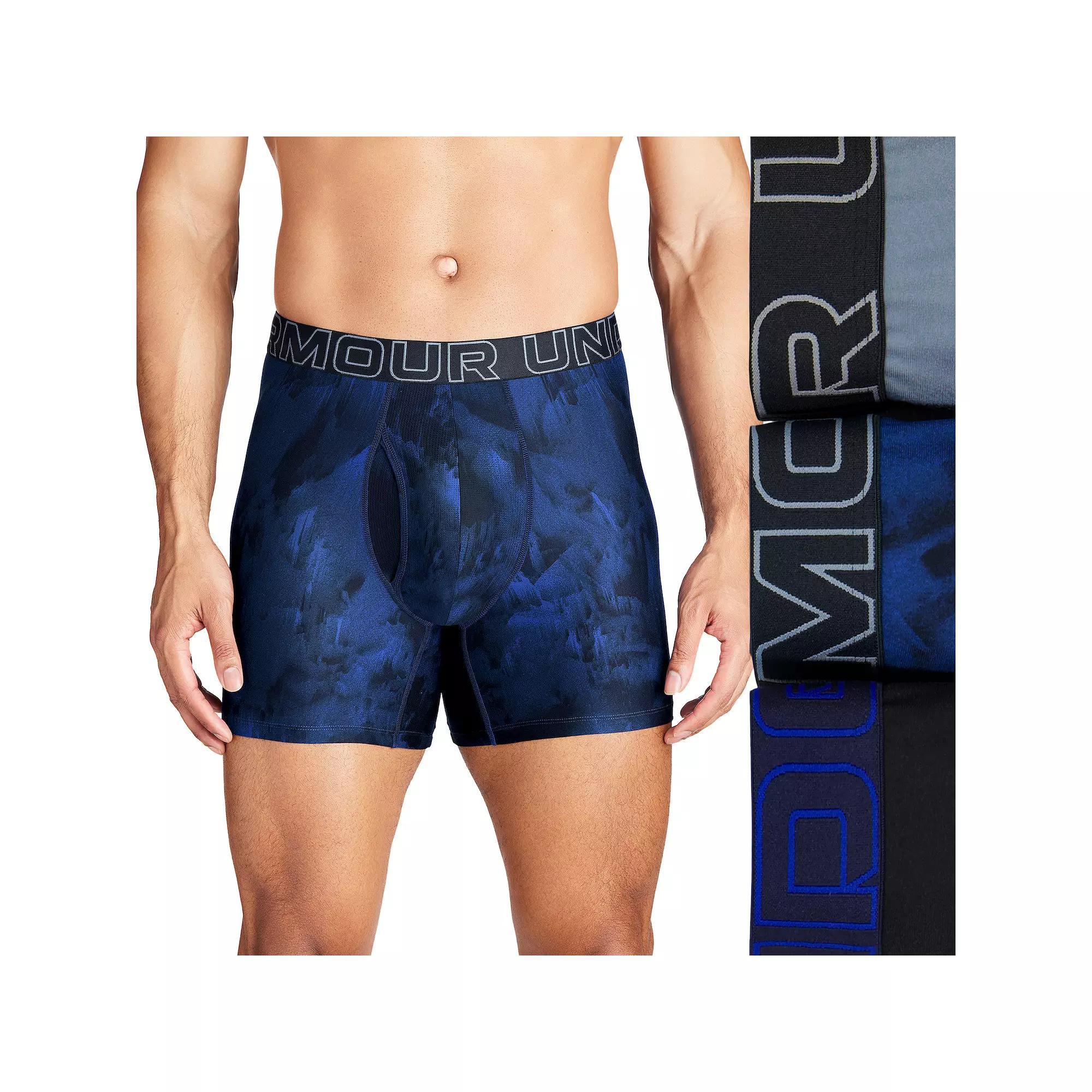 Men's Under Armour 3-pack Performance Tech Fashion 6-in. Boxer Briefs, Size: 5XL, Grey Product Image