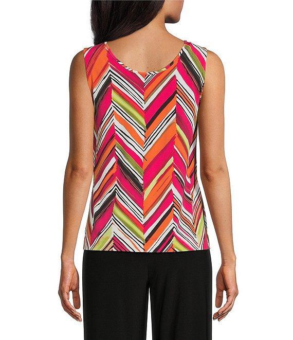 Investments Soft Separates Multi Broken Chevron Reversible Crew to Scoop Neck Sleeveless Top Product Image