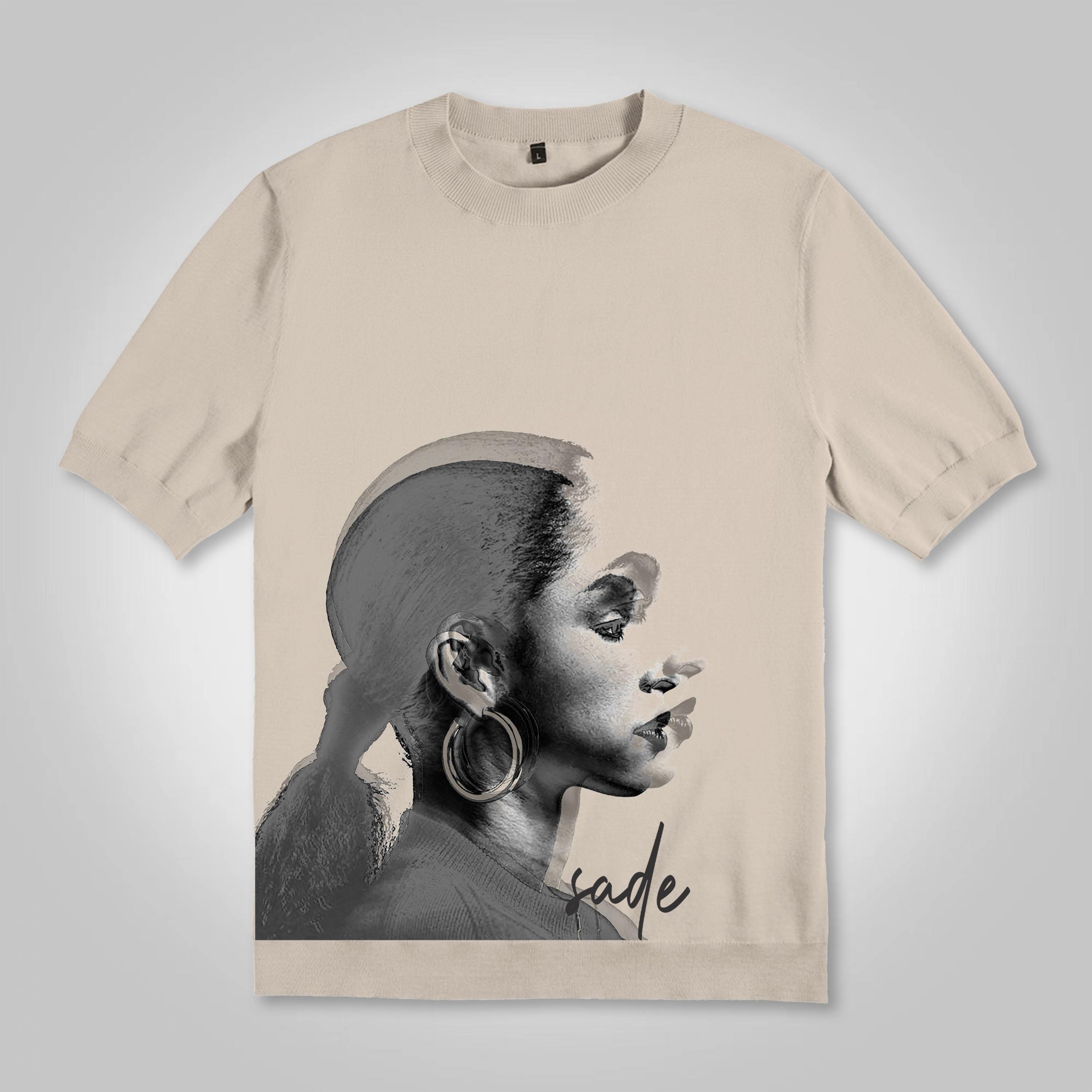 Sopula Vintage Sade Adu Print Cotton Knitted T-Shirt Product Image
