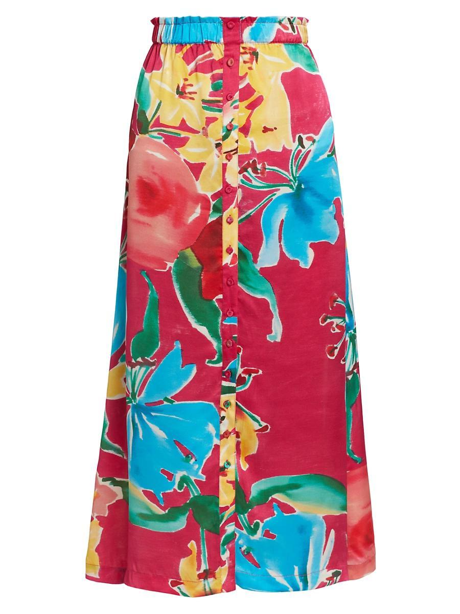 Womens Bastien Floral Midi-Skirt Product Image