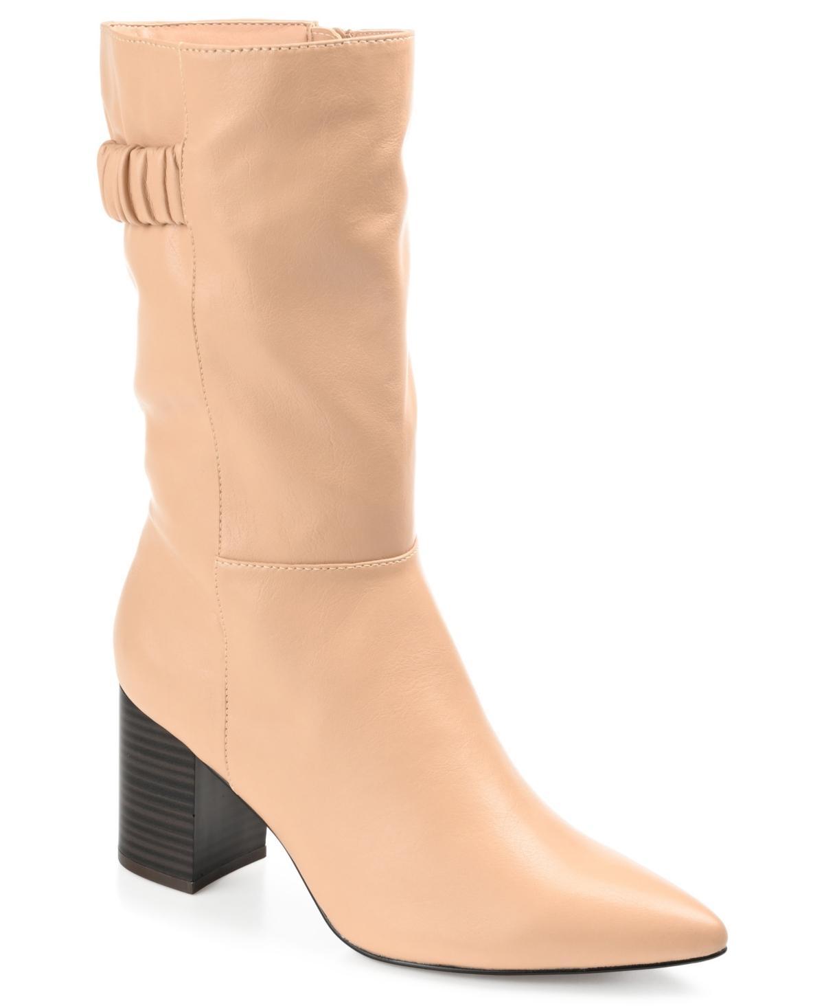 Journee Wilo Women's High Heeled Boots, Size: 9 Wc, Ivory Product Image